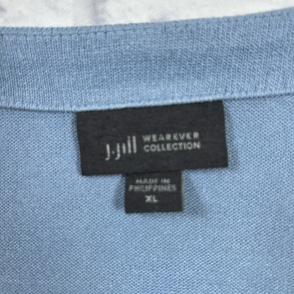 J. Jill Wearever Collection Light Blue VNeck Cardigan Sweater. Lightweight. XL - Picture 3 of 8